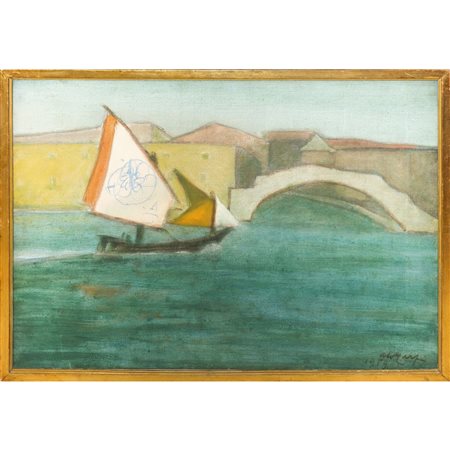 Aldo  Carpi (Milano 1886 - Milano 1973)  - Vele spiegate, 1959