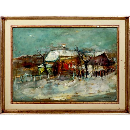Piero Garino (Leinì  1922 - Torino 2009)  - Paesaggio invernale, 1968
