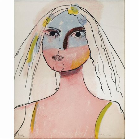 Bruno  Cassinari (Piacenza 29/11/1912 - Milano 26/03/1992)  - Volto di donna