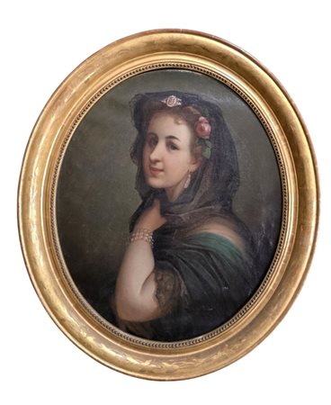 Scuola europea,XIX secolo. Olio su tela.Cm.55 x 65