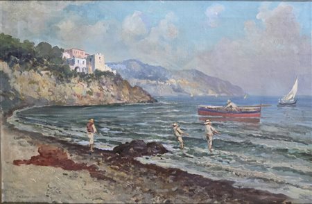 Artista italiano,XX secolo.Firma Pasini.Olio su tela.Cm.39 x 60.