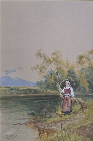 Giuseppe Musumeci(1902-?)Contadina nei pressi di Napoli