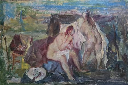 Giovanni Brancaccio(1903-1975).Attr.a.Bagnanti.Cm.20 x 30