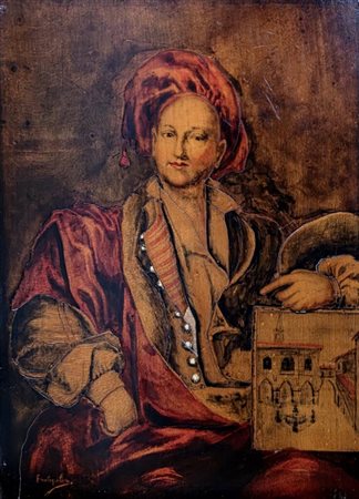 Giulio Bonaventura Masnaga detto Fratopolino (Bergamo 1852-1926).Cm.19 x 26