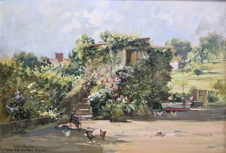 Cesare Gheduzzi(1894-1944).Olio su pannello.Cm.30 x 45