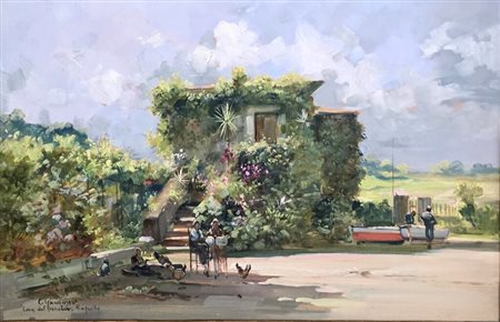 Cesare Gheduzzi(1894-1944).Olio su pannello.Cm.30 x 45,5