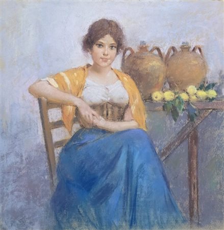 Vincenzo Caprile(1856-1936).Pastello.Cm.29 x 30