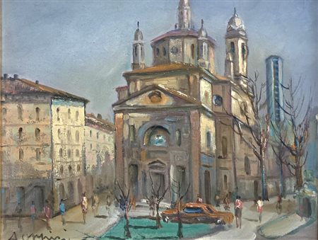 Aldo Oppici (1908-1985).Chiesa di San Gioachimo.Cm.40 x 50