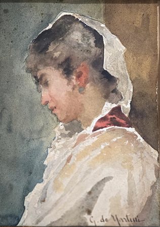 Gaetano De Martini (1840-1917).Acquerello.Cm.12,5 x 17,5