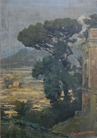 Cesare Colasuonno (1887-1973).Paesaggio nei pressi di Napoli.Cm.35 x 50
