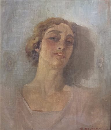 Domenico De Vanna (1896-1980).Ritratto di donna.Cm.45 x 53