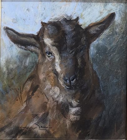 Marino Lenci(1874-1939).Studio di capra.Cm.28 x 31