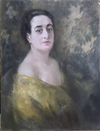 Artista lombardo XIX secolo.Ritratto di donna.Cm.50 x 66
