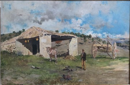 Alceste Campriani (1848-1933).Paesaggio. Cm.40 x 60