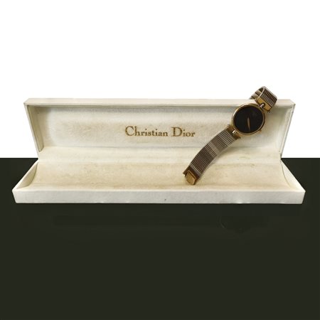 Christian Dior - Orologio Christian Dior 3026 in acciaio con quadrante nero e dettagli dorati