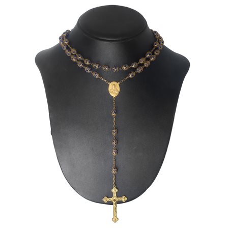 Collana rosario con Crocifisso con grani