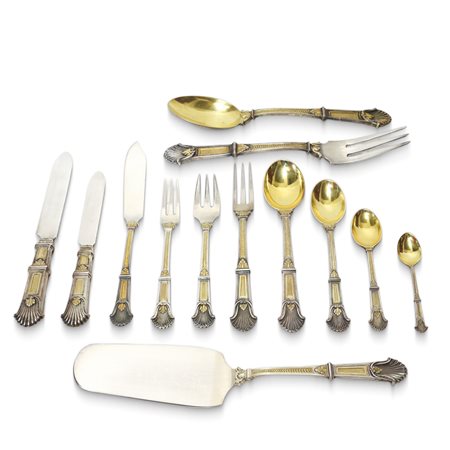 Enea Stefani (1886 - 1974)  - Servizio di posate da 12, modello Rinascimentale