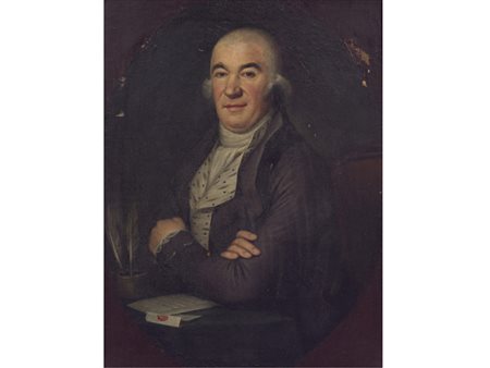 Scuola italiana (XVIII secolo) Ritratto di notabile olio su tela 84x64 cm