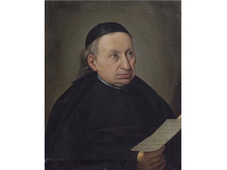 Firma illeggibile Prelato olio su tela 54x43,5 cm