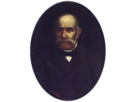 Domenico Pesenti (1843-1918) Ritratto maschile olio su tavola 57x44 cm