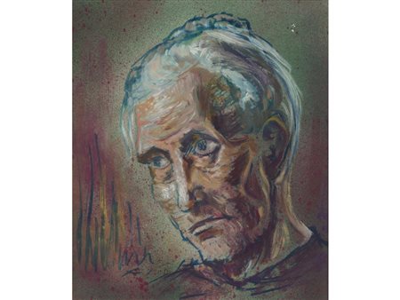 Ennio Berti (1911-1984) Volto olio su tela 24x27.5 cm