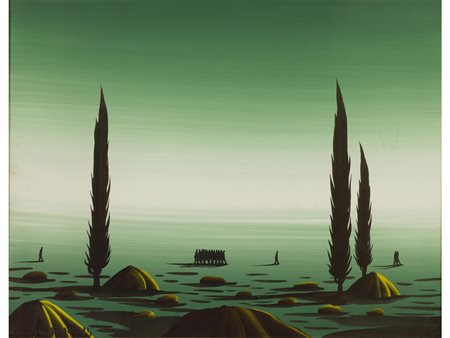 Marcello Antonelli (1932) Paesaggio olio su tela 70x90 cm