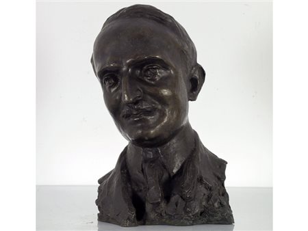 Aurelio Capsoni (XX secolo) Testa maschile bronzo 37 cm