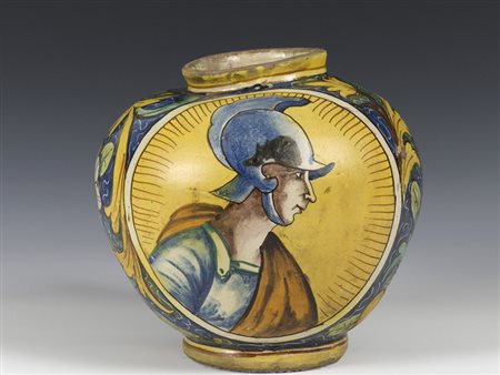 Manifattura Caltagirone (XIX secolo) Boccia maiolica 23 cm