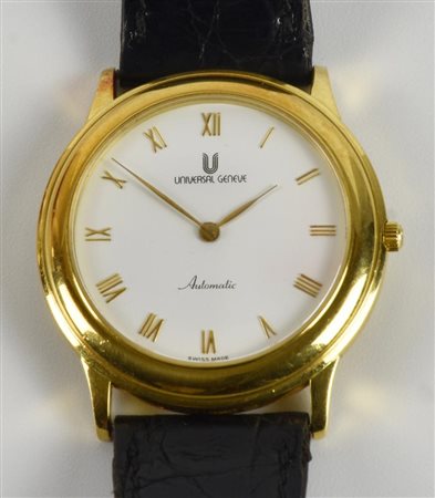 OROLOGIO DA UOMO UNIVERSAL GENEVE IN ORO, REF. 166.150, anni '90 CASSA: in...