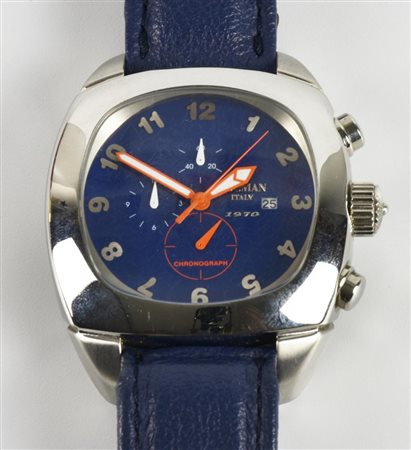 OROLOGIO LOCMAN 1970 CASSA: in acciaio, firmata QUADRANTE: blu con numeri...