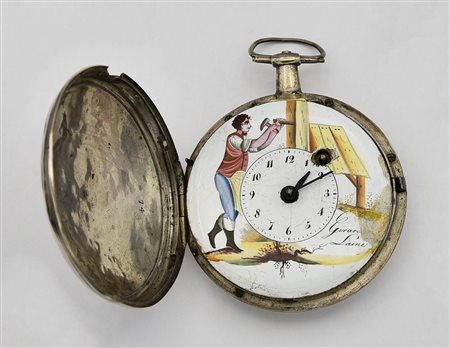 OROLOGIO DA TASCA Girardier L'Aine', 1820-1840, argento CASSA: testata...