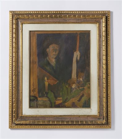 MENZIO FRANCESCO (1899 - 1979) - AUTORITRATTO A LUME DI CANDELA .