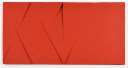 Mario Surbone (1932) INCISO ROSSO A, 1978 acrilico su cartone, cm 22,5x44,5...