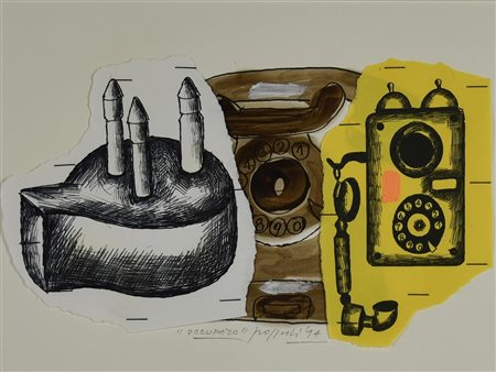 Concetto Pozzati (1935 - 2017) OCCUPATO, 2014 tecnica mista su cartoncino, cm...