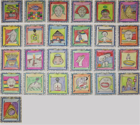 Frederic Bruly Bouabre' (1923 - 2014) SENZA TITOLO, 2005 tecniche miste su...