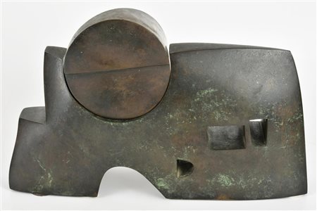 Elvio Becheroni (attr.) QUASI COME UNA CASA, 1980 bronzo, cm 20x32x6 totali,...