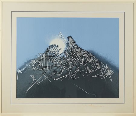 Emilio Scanavino (Genova, 28/02/1922 - Milano, 28/11/1986) 
"Tramatura" 
Litografia a Colore su carta Cm 60x80