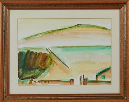 Ilario Rossi (Bologna, 15/09/1911 - Bologna, 11/10/1994) 
"San Luca" 
Acquerello su carta Cm 22,5x31,5