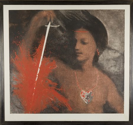 Omar Galliani (Montecchio, 30/10/1954 - ) 
"Figura" 
Litografia Cm 100x100