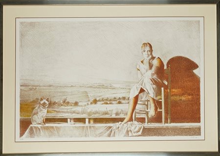 Giorgio Scalco (1929 - 2023) 
 "Senza titolo" 1983
Litografia a Colore su carta Cm 58x87