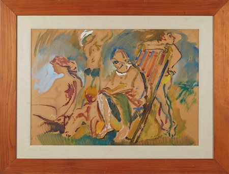 Lorenzo Ceregato (Lonigo, 1933 - Bologna, 2020) 
"Senza titolo" 
Tecnica mista su cartoncino Cm 49x70,5