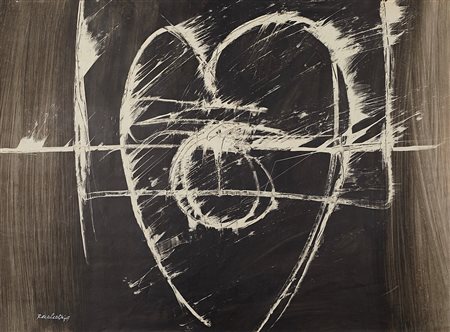 Antonio Recalcati (Bresso, 02/05/1938 - Milano, 04/12/2022) 
"Senza titolo" 
Tecnica mista su carta Cm 48x66