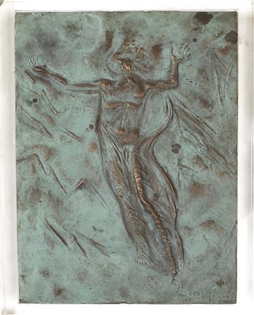 Pericle Fazzini (Grottammare, 04//05/1913 - Roma, 04/12/1987) 
"Ressurrezione" 
Bassorilievo in bronzo Cm 31x23,5