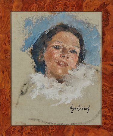 Ugo Guidi (Comacchio 1923 – Bologna 2007) "Ritratto femminile" Tecnica mista su carta Cm 45x38.