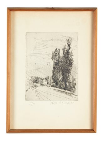 Paolo Manaresi (Bologna, 23/09/1908 - Bologna, 20/07/1991) 
“Paesaggio” 
Incisone su carta Cm 20x15