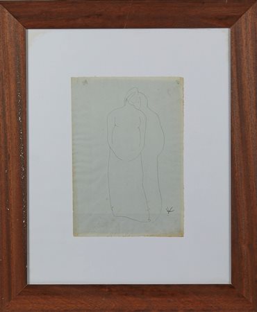 Lorenzo Viani (Viareggio, 01/11/1882 - Lido di Ostia, 30/06/1936) 
"Figure" 
China su carta Cm 32x22