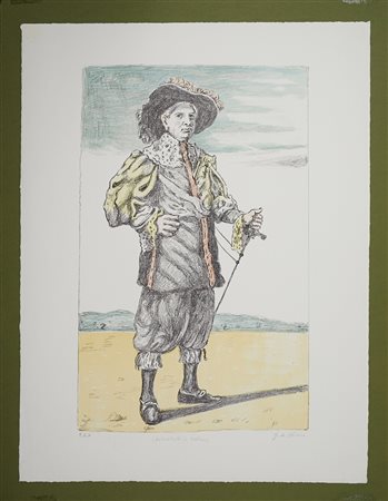 Giorgio De Chirico (Volo, 10/07/1888 - Roma, 20/11/1978) 
“Autoritratto in costume” 
Litografia a 6 colori su carta Cm 70x53,5