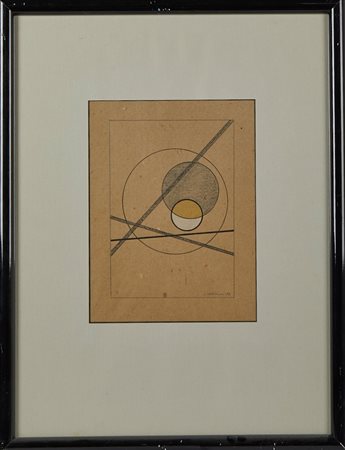 Luigi Veronesi (Milano, 28/05/1908 - Milano, 25/02/1998) 
"Composizione" 
Tecnica mista su carta Cm foglio: 43x31; 25x19