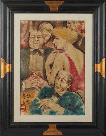 Remo Squillantini (Stia, 1920 - Firenze, 1996) 
"Figure" 
Tecnica mista su carta Cm 34x50