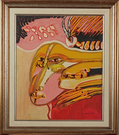 Remo Brindisi (Roma, 25/04/1918 - Lido di Spina, 25/07/1996) 
"Pastorale" 
Olio su tela Cm 60x50